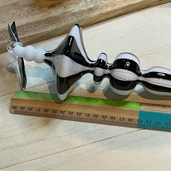 Nwt Robert Stanley Glass Christmas Ornament Black White Finial - Picture 10 of 10